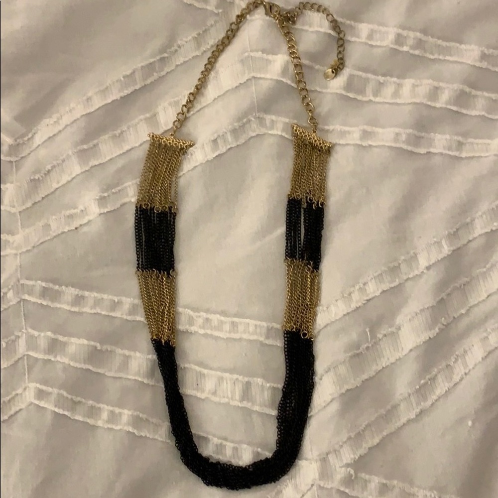Black and gold chain necklace